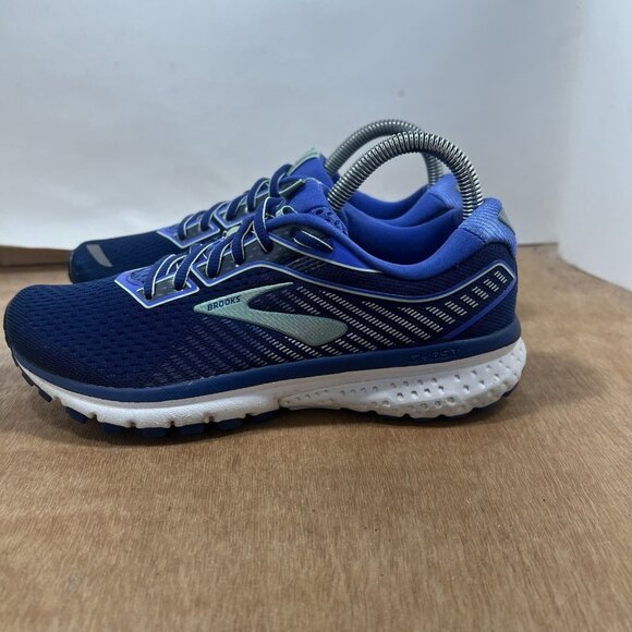 Brooks Ghost 12 Womens Size 7 Running Shoes Athletic Sneakers Blue - Picture 4 of 10